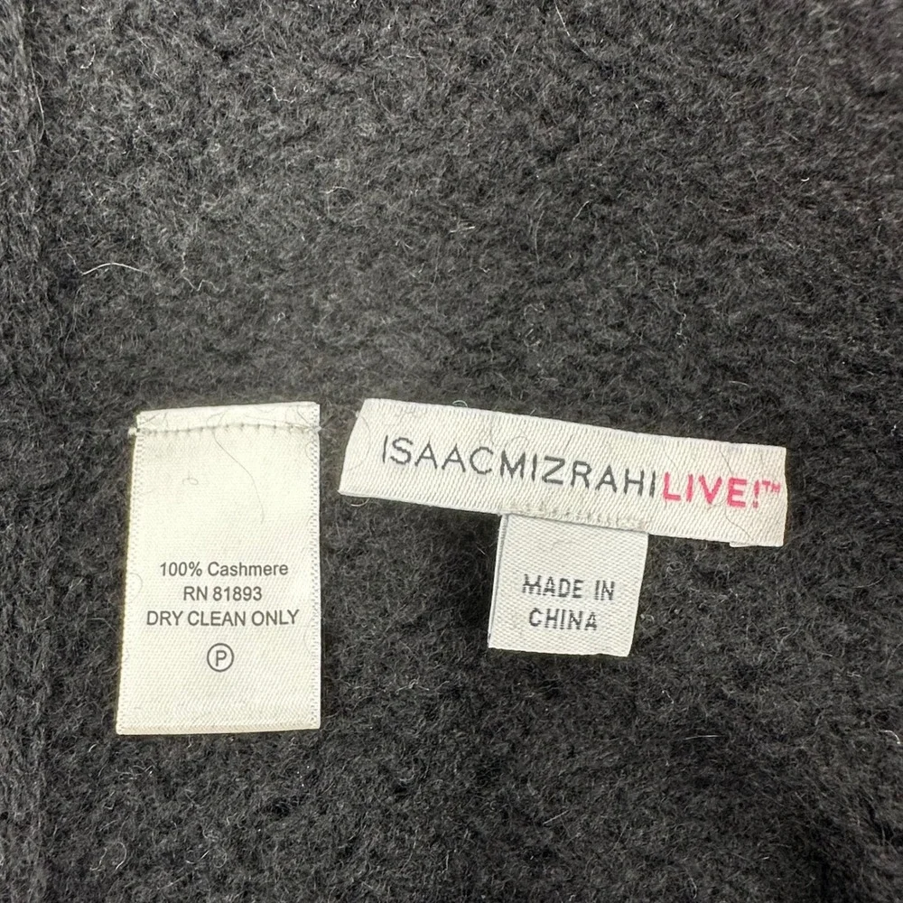 Isaac Mizrahi Live! Infinity Scarf Womens Black Cashmere Luxury Classic Soft
